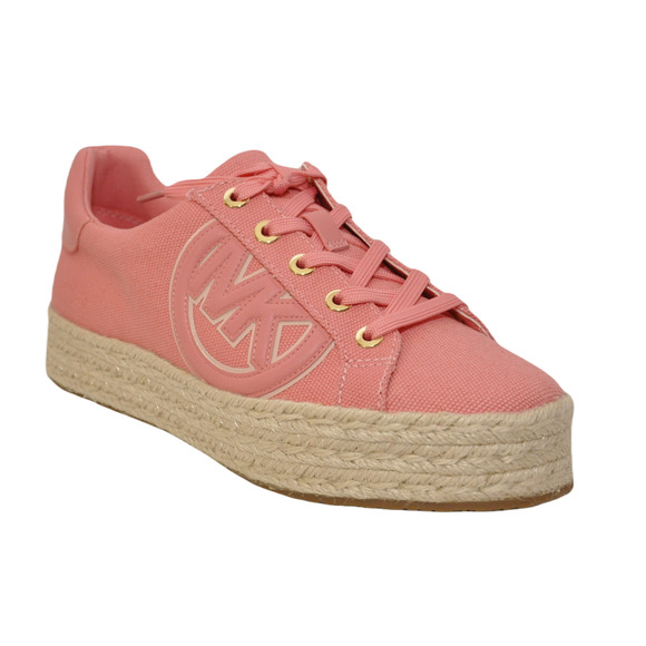Michael Kors Poppy Espadrille Lace-Up Canvas Sneaker Tea Rose/Pink Nib - Picture 1 of 7